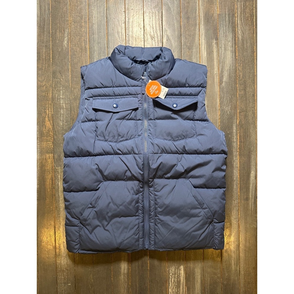 Children's Place Boys Puffer Vest Navy Blue Quilted Sleeveless Jacket